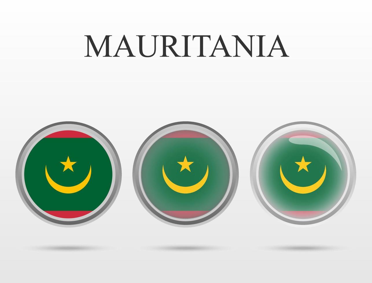 Flag of Mauritania in the form of a circle vector
