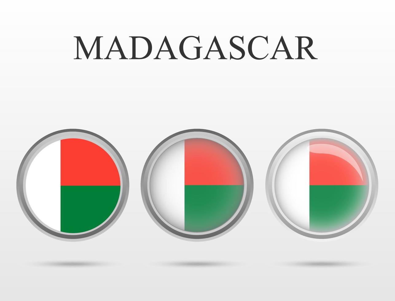 bandera de madagascar en forma de círculo vector