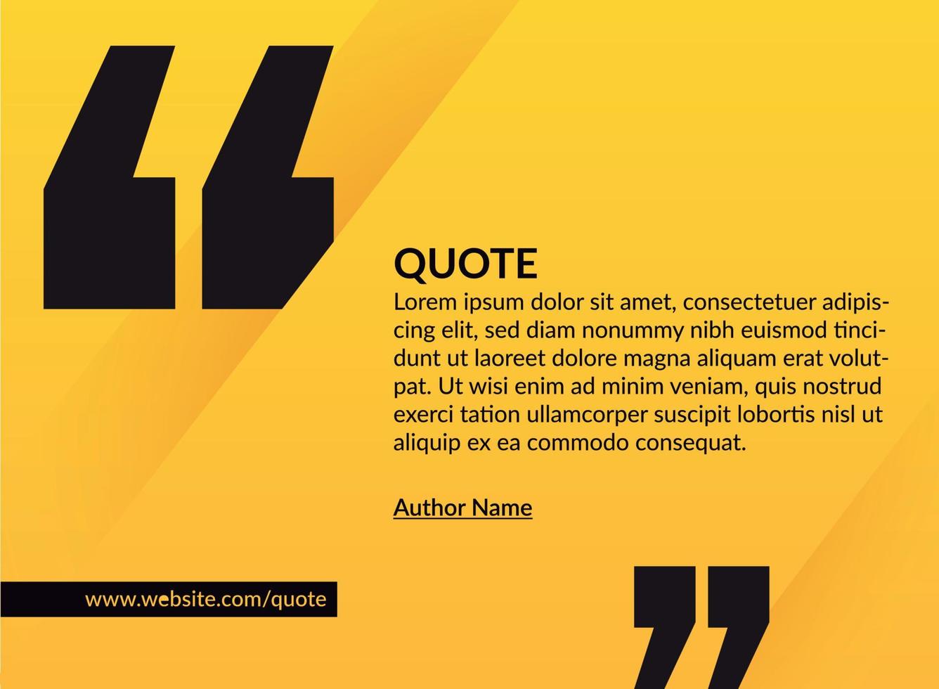 Yellow banner with cutted panel for quote vector