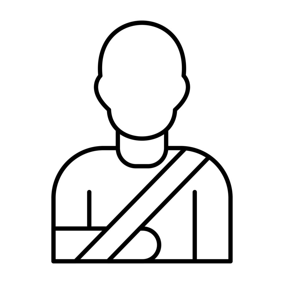 Arm Broken Line Icon vector