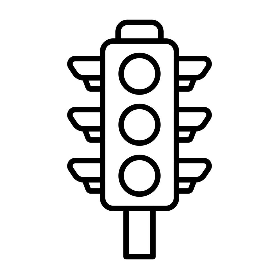 Traffic Lights Line Icon vector