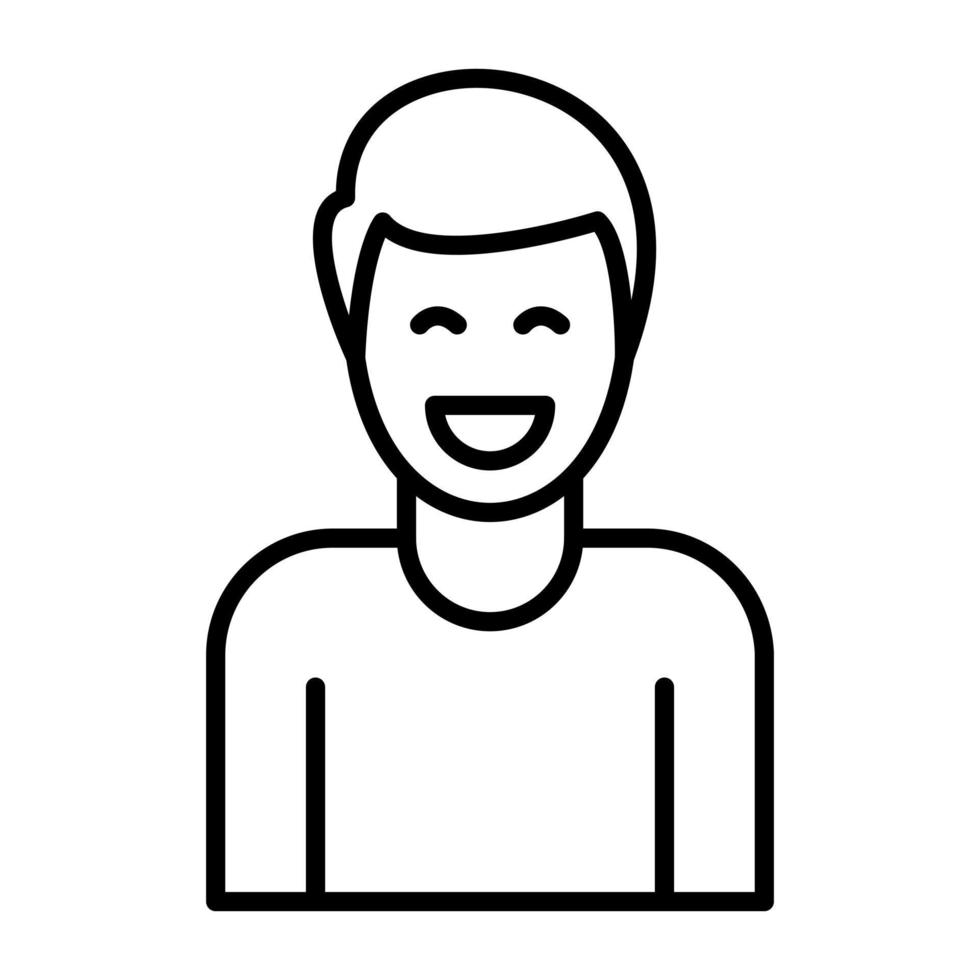 icono de línea de hombre sonriente vector