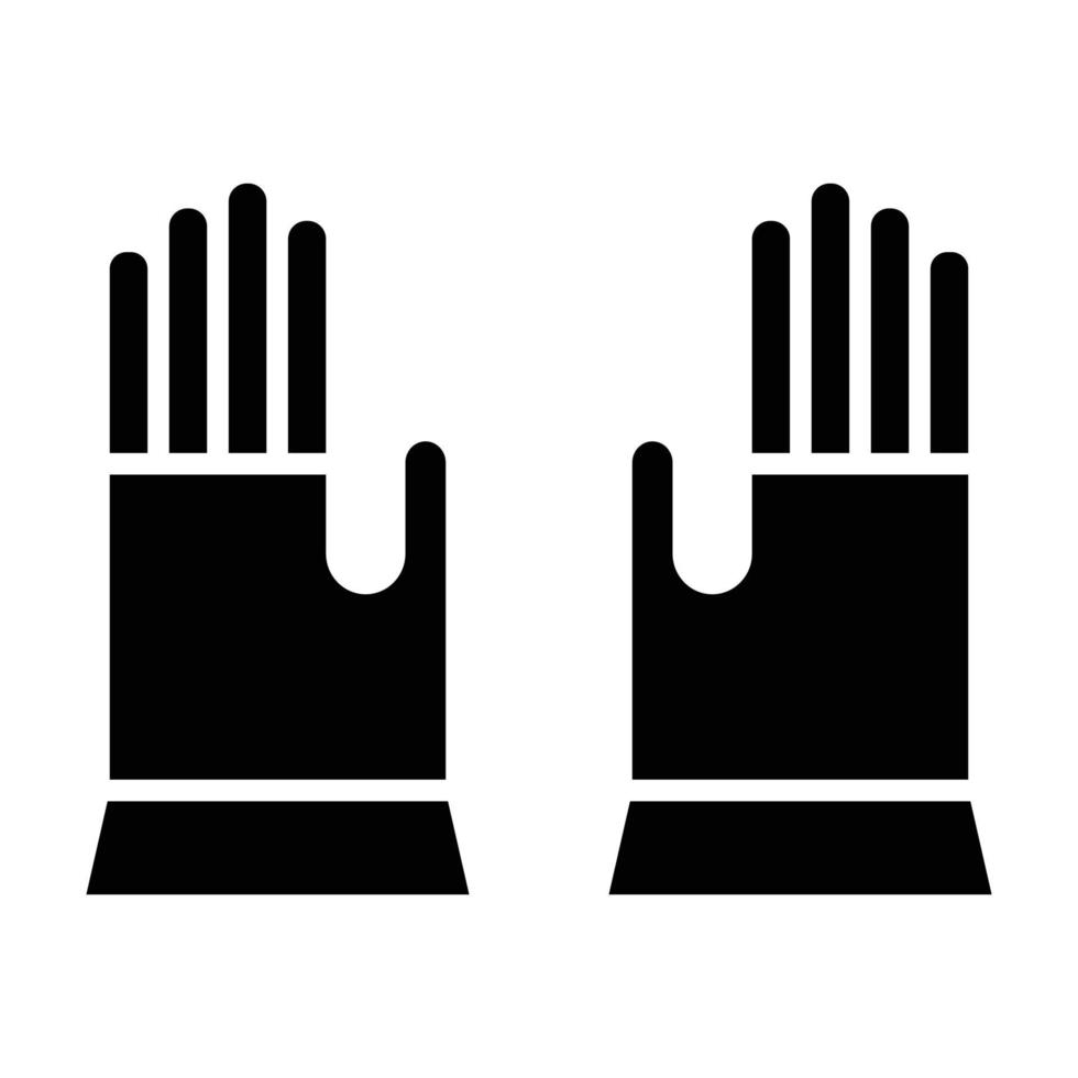 icono de glifo de guantes de mano vector