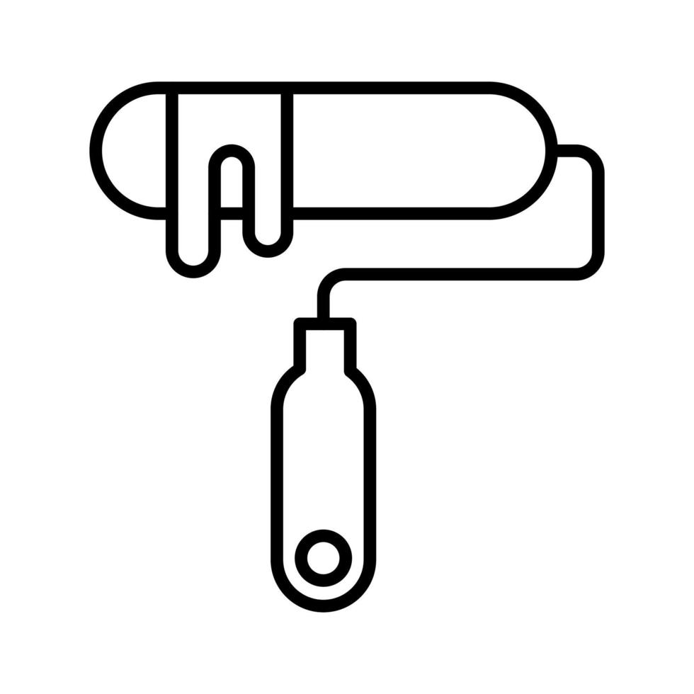 Paint Roller Line Icon vector