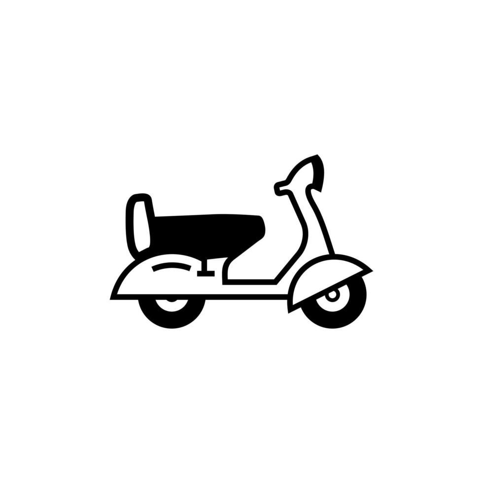 Scooter black and white simple icon vector