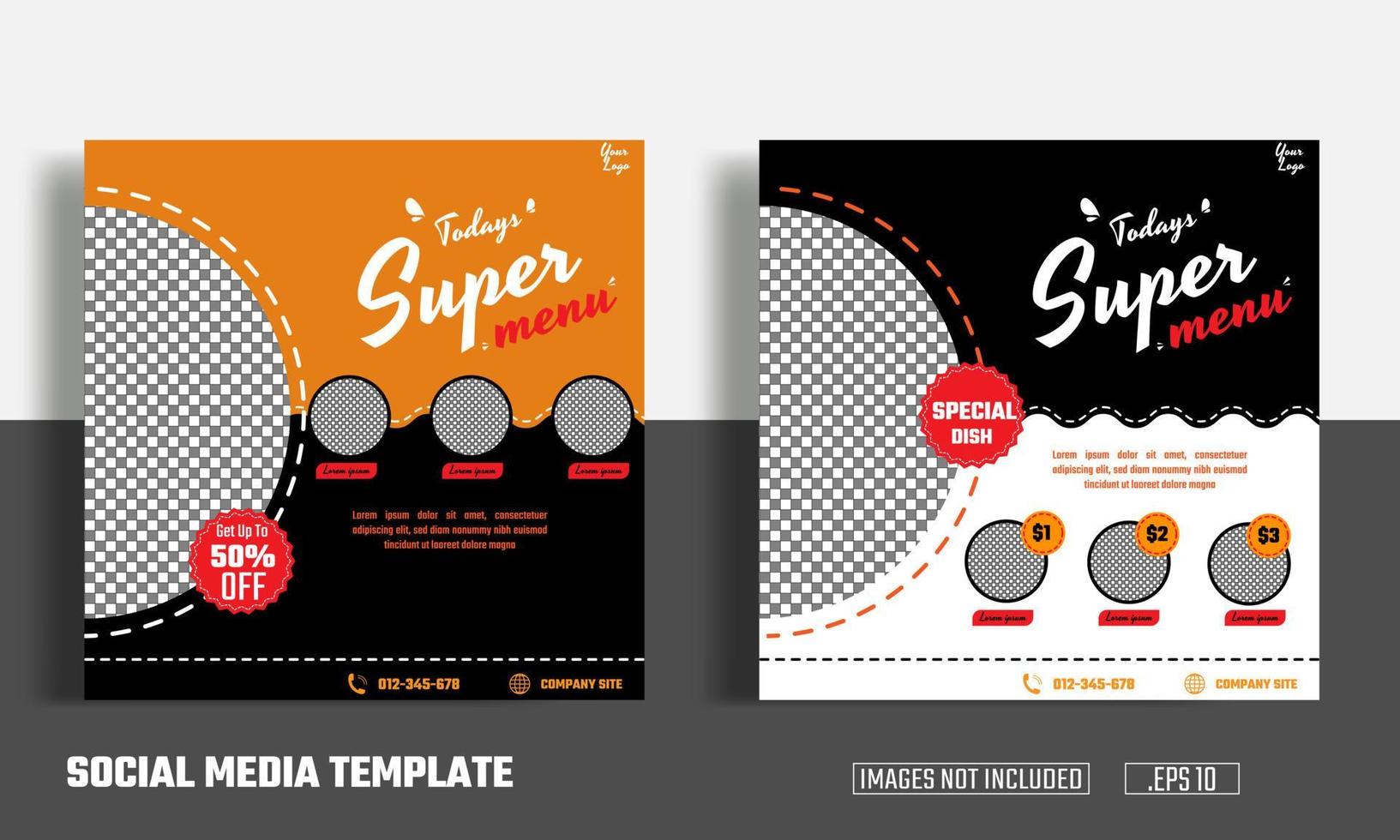 Set Vector design  delicious food restaurant flyer template