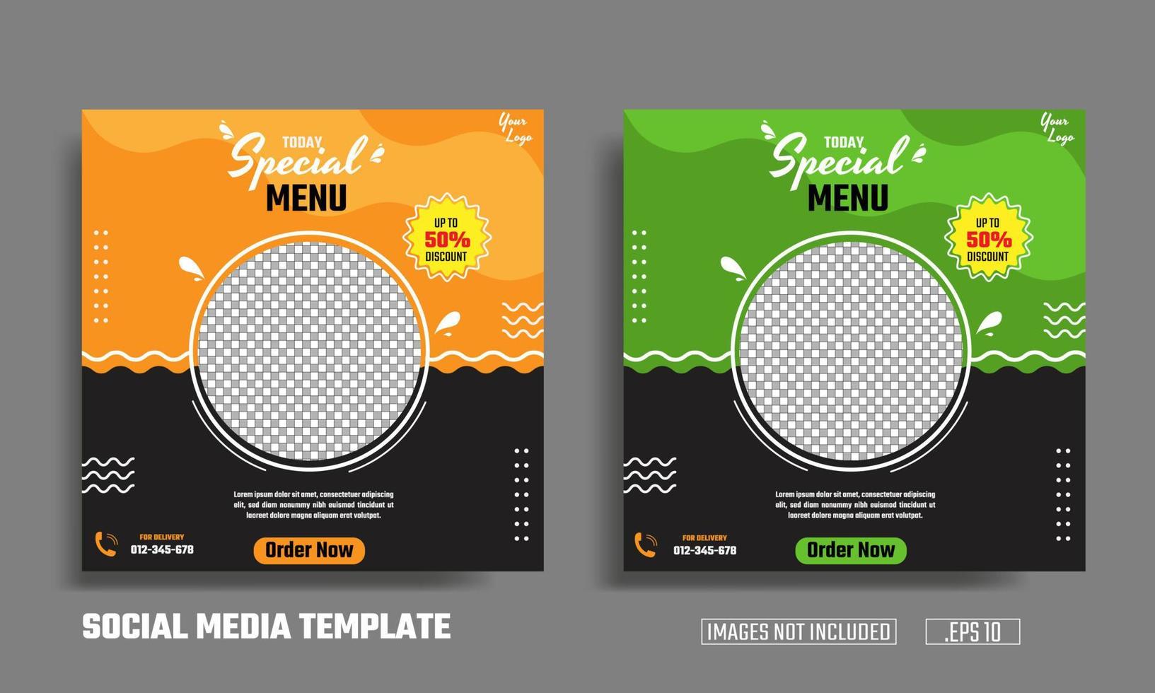 vector design social media post banner template restaurant food menu