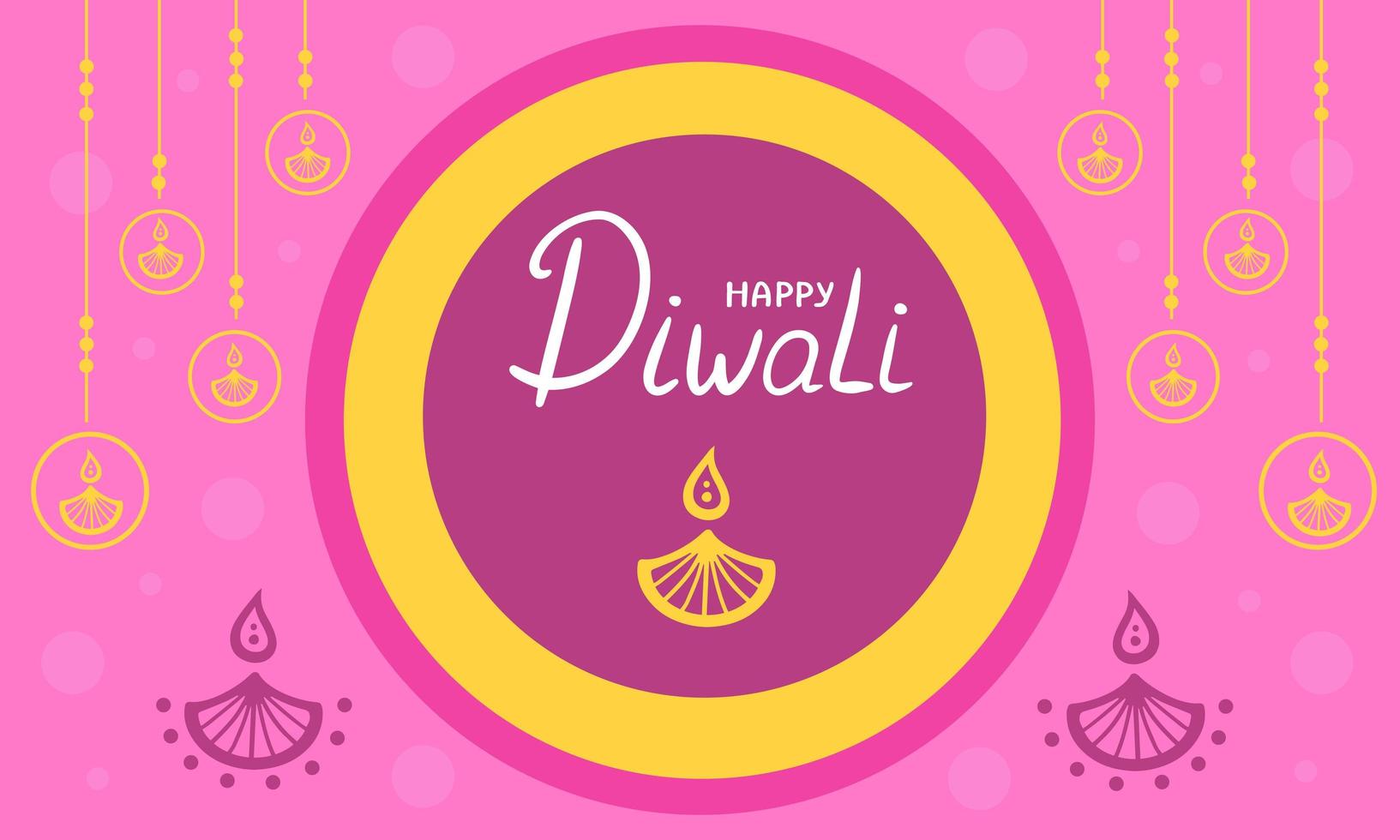 festival de diwali con diwali diya, lámpara de aceite. Ilustración para impresión, fondos, papeles pintados, carátulas, embalajes, tarjetas de felicitación, carteles, pegatinas, textil y diseño de temporada. vector