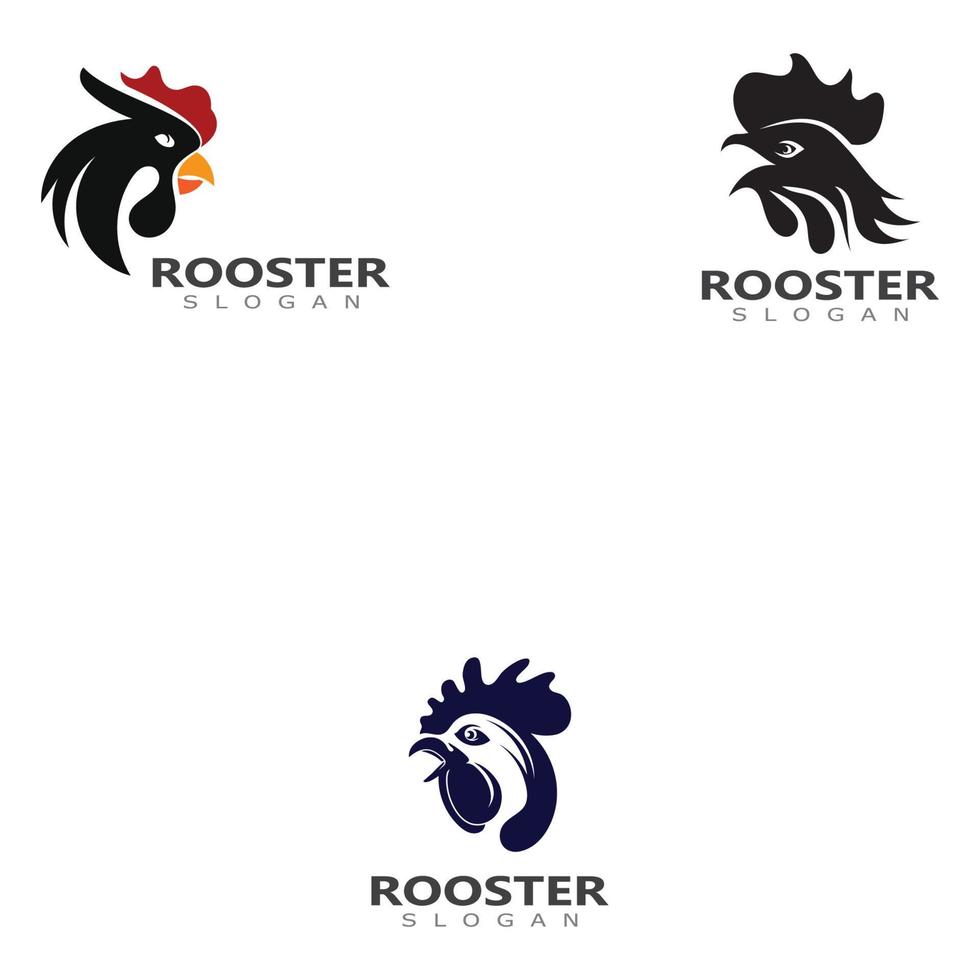 Vector Rooster head logo of animal design template