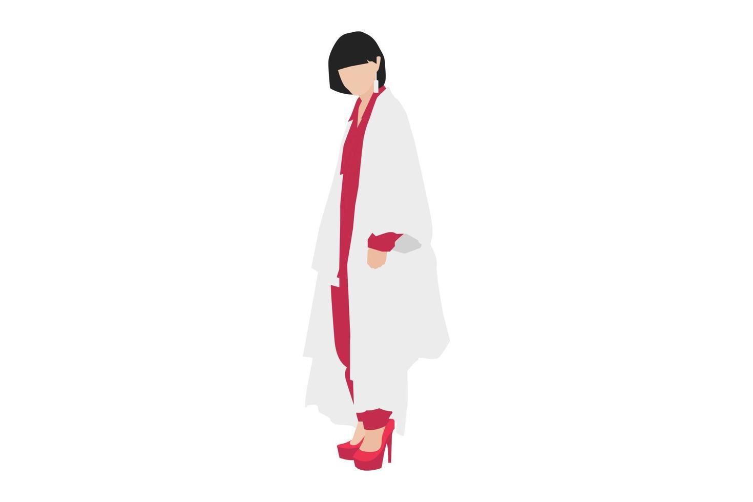 Ilustración vectorial de mujeres de moda posando en la acera vector