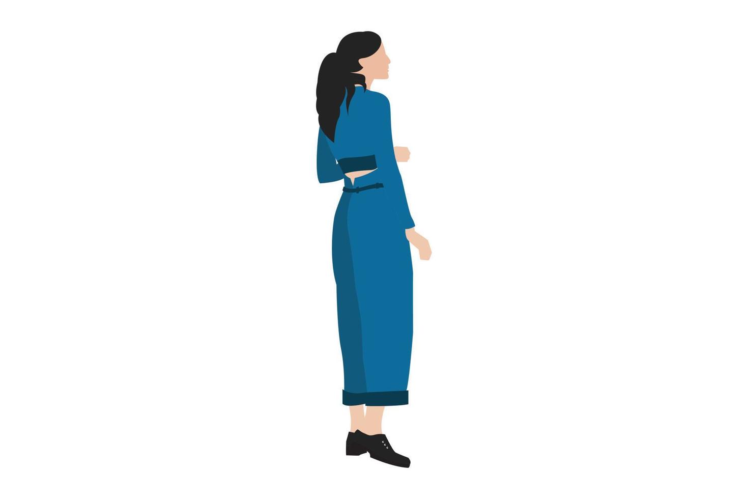 ilustración vectorial de mujeres de moda en la acera vector