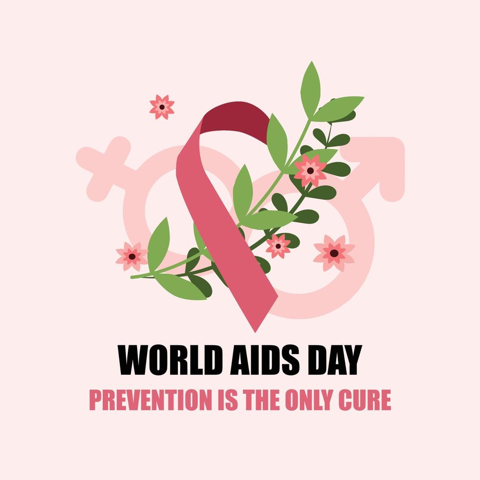 World Aids Day concept. Aids Awareness. Holiday concept. Template for background, banner, card, and poster. vector