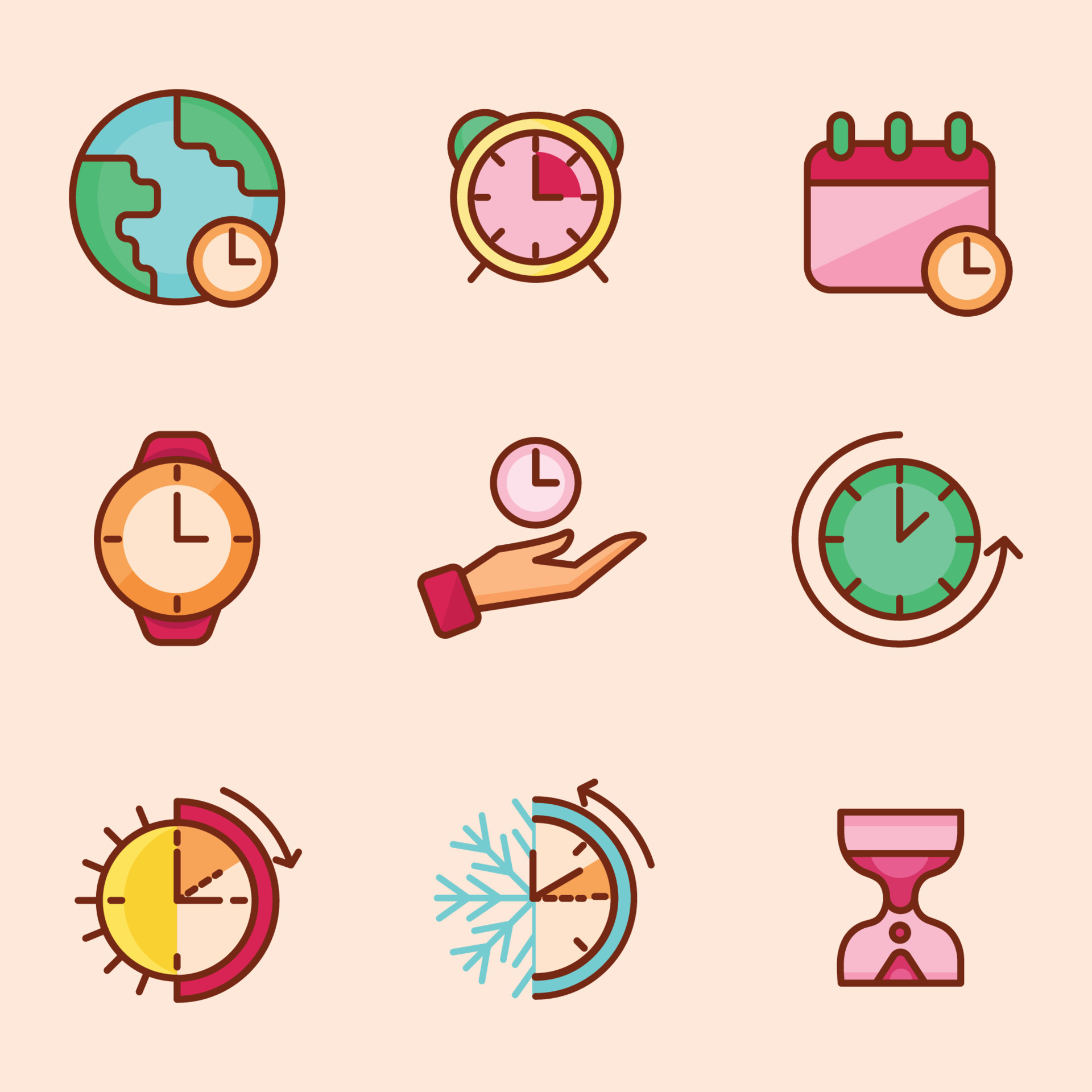 Daylight Saving Time Icon Collection 4592739 Vector Art at Vecteezy