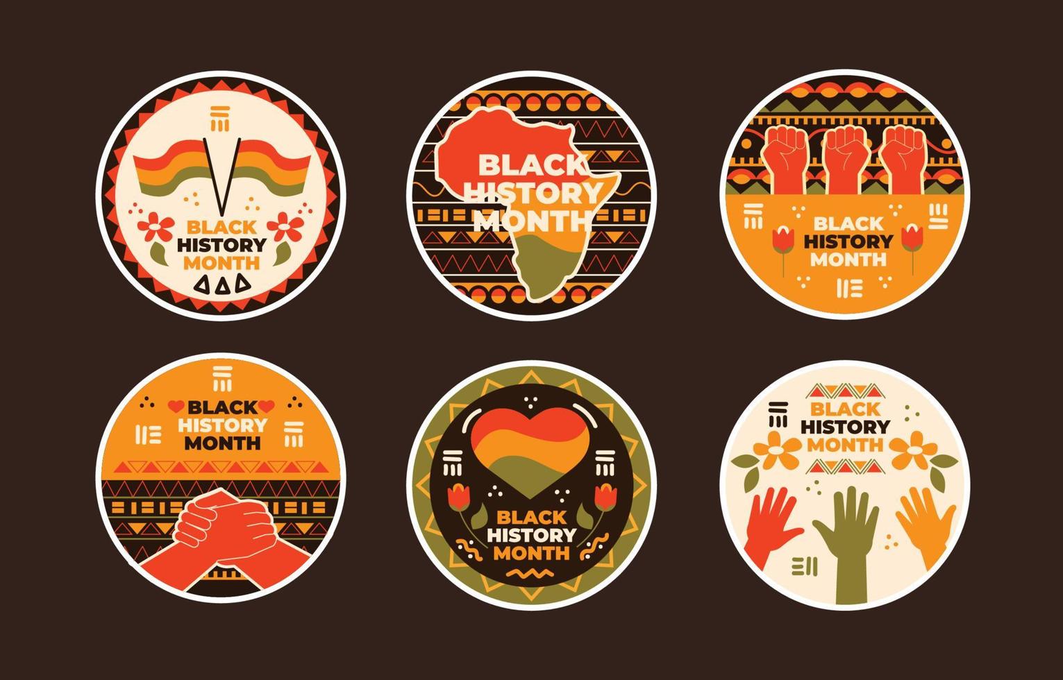 Black History Month Sticker Set vector