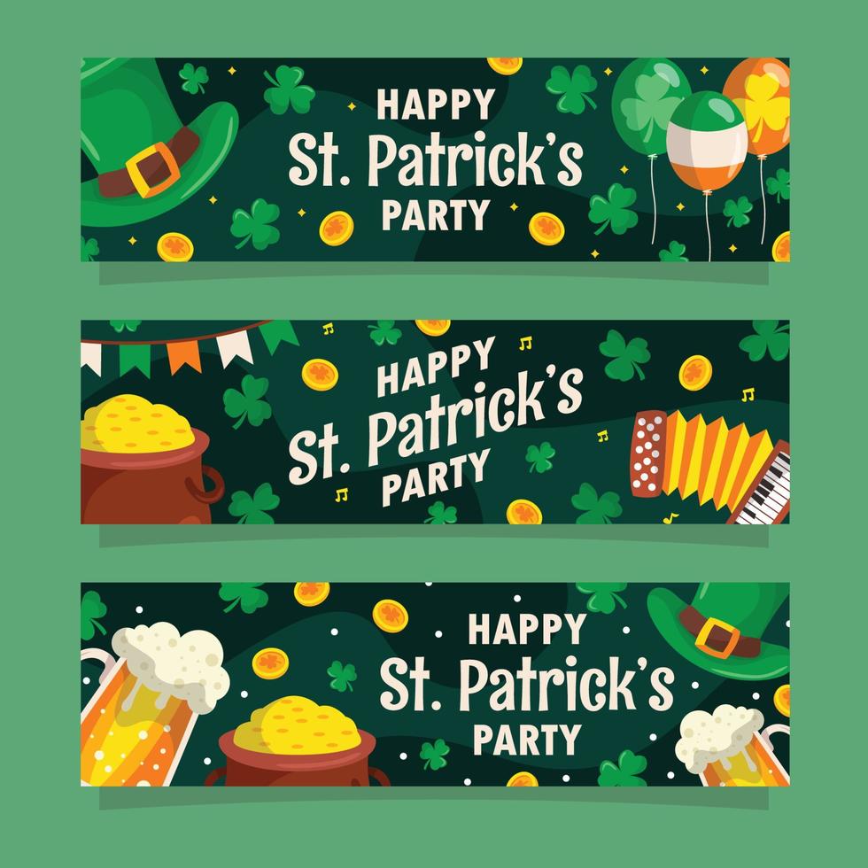 Happy Saint Patrick's Day Colorful Doodle Banner vector