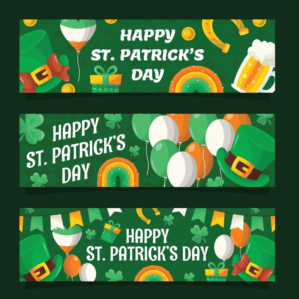 Happy Saint Patrick's Day Colorful Doodle Element Banner vector