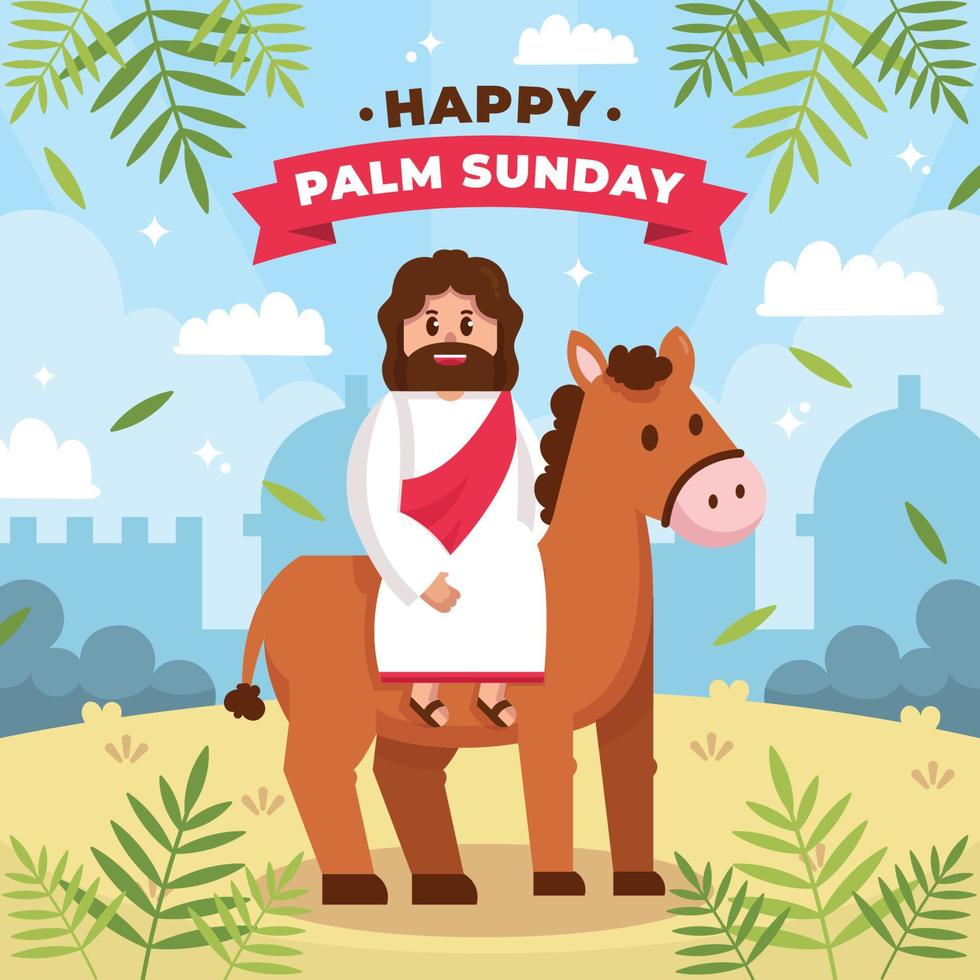 feliz domingo de ramos concepto vector