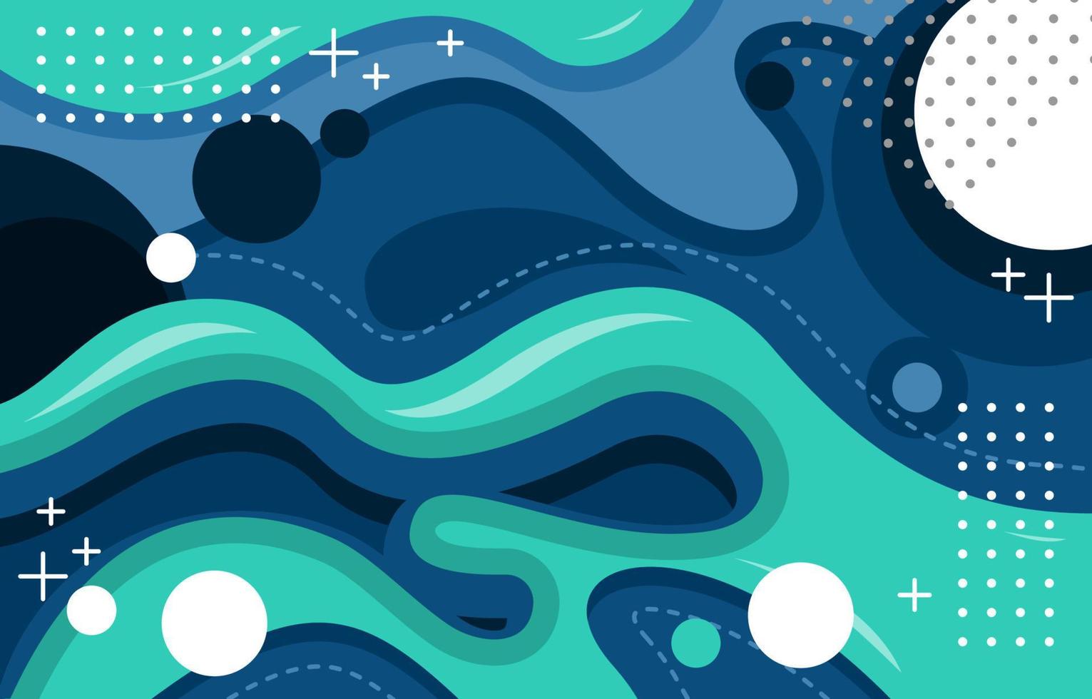 Abstract Flat Liquid Wave Geometric Background vector