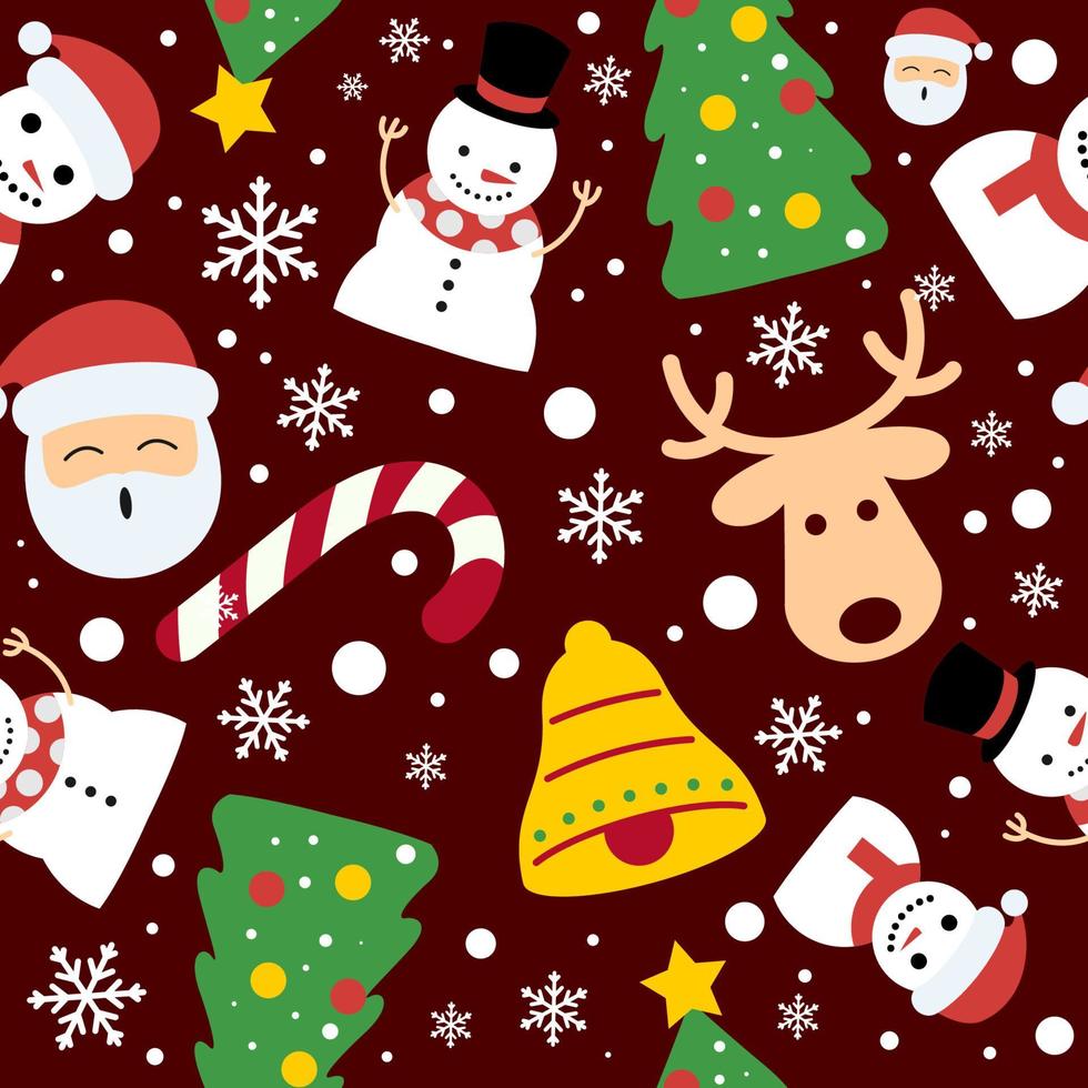 Cartoon Christmast Element Seamless Pattern vector