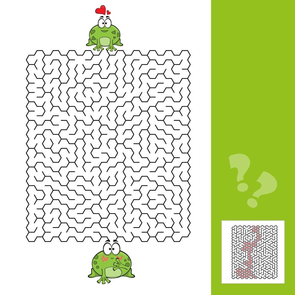 Frogs Maze Game with answer vector