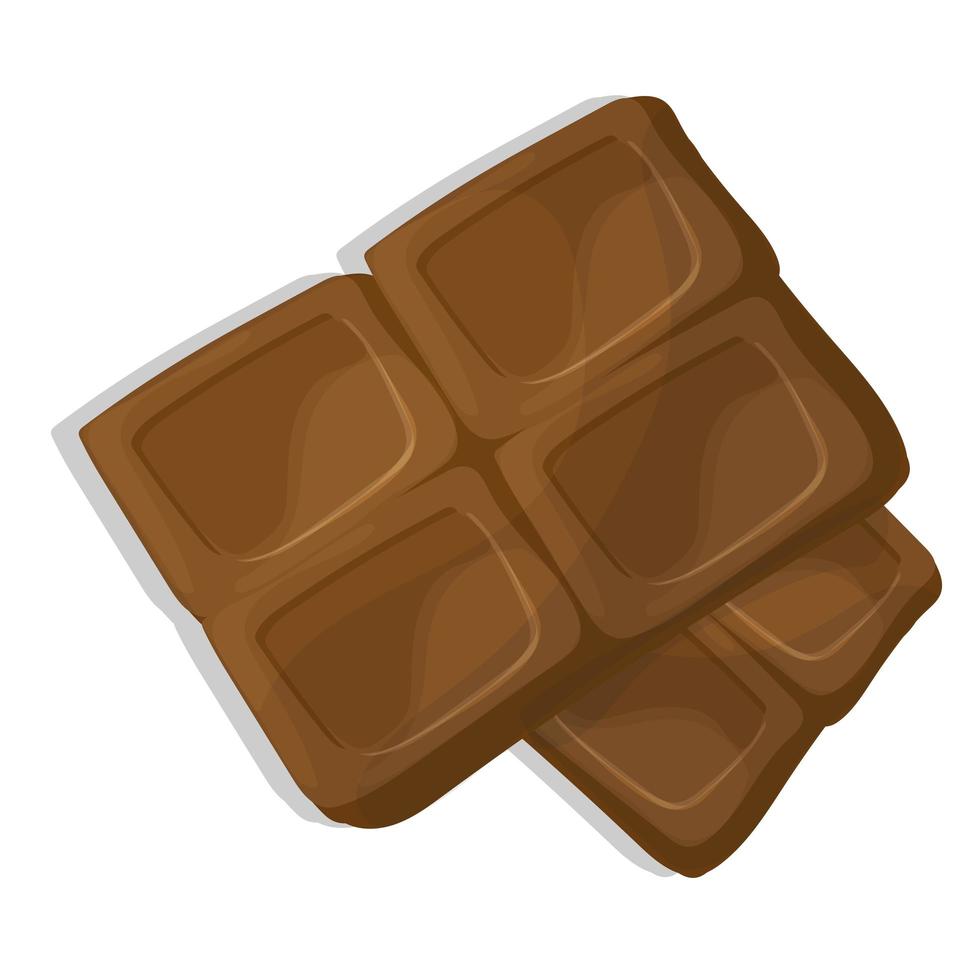 Chocolate pieces, cartoon vector illustration