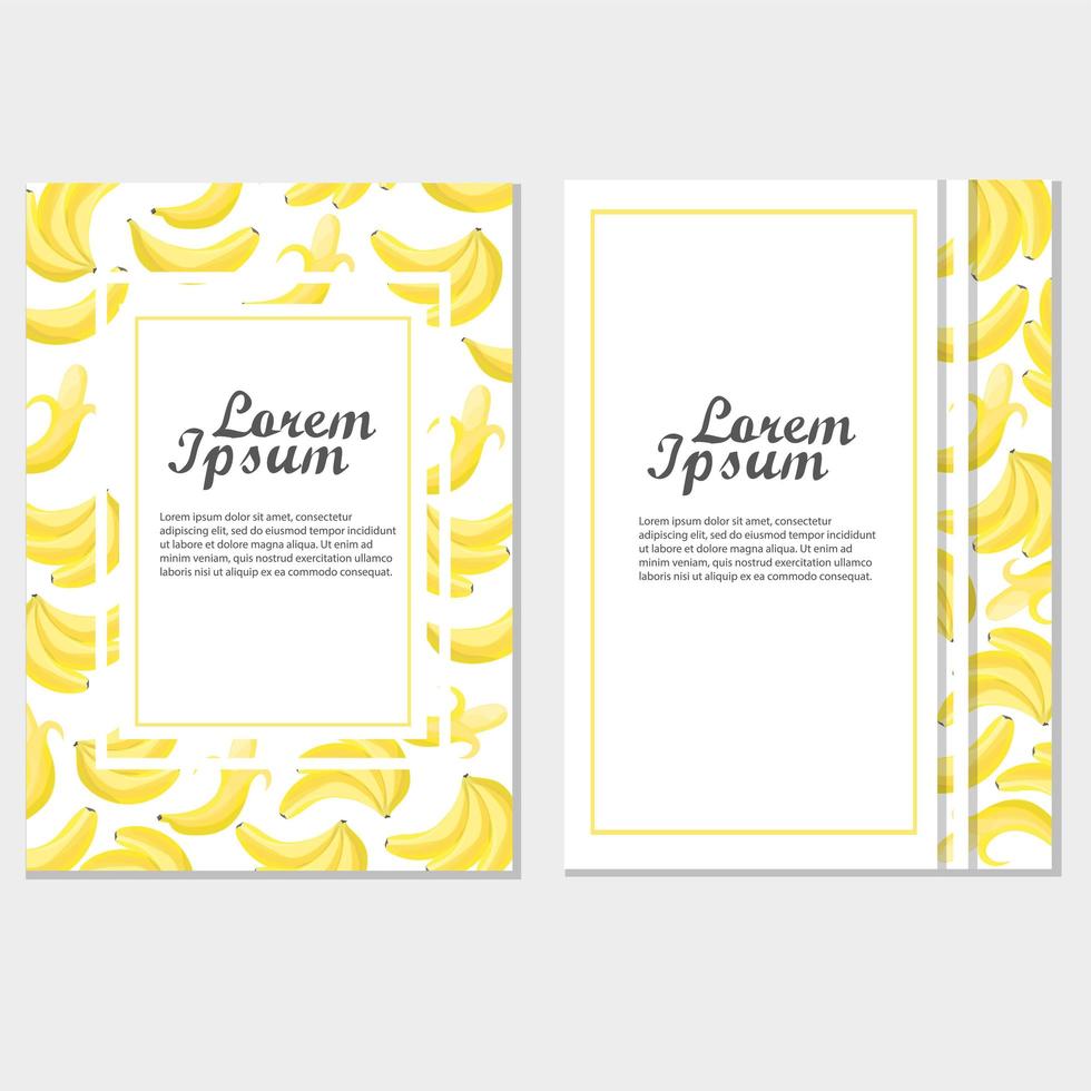 template of invitation or poster with bananas for design. vector