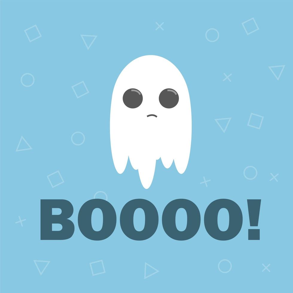 fantasma lindo, banner de halloween de diseño plano, ilustración vectorial vector