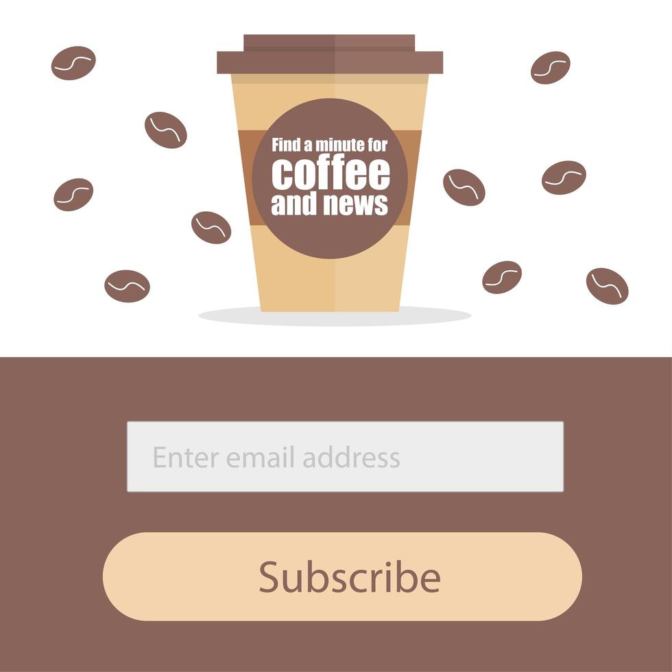 Template for subscribe to a newsletter - Coffee Modern creative concept vector