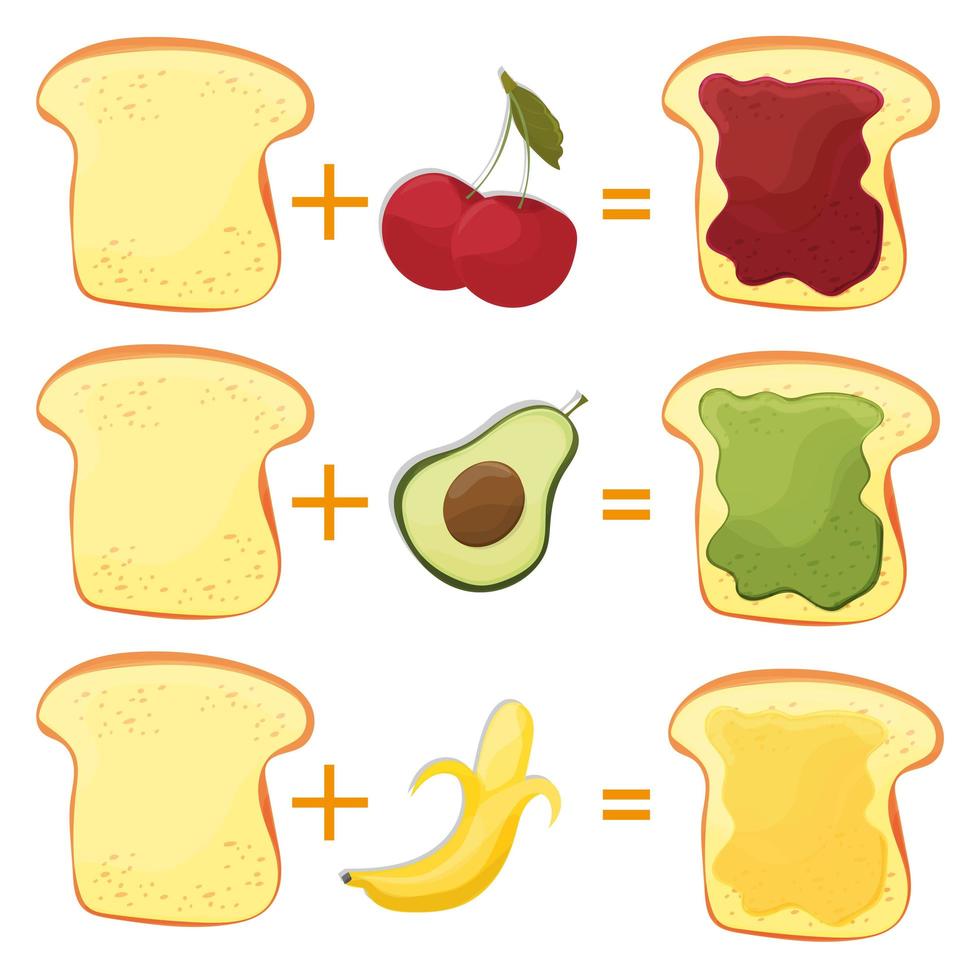 How Make Toast Ingredients for Classic Tasty American Fast Food vector