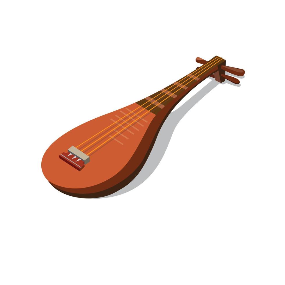 japanese instrument biwa illustration vector