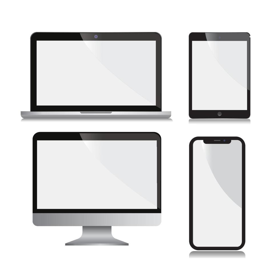 mobile, pc, watch mock up vector