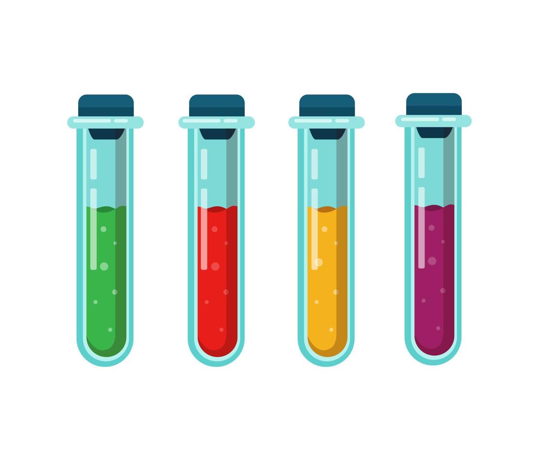 test tube collection icon. concept of laboratory equipment for disease testing or clinical medical research. cartoon flat illustration isolated on white background vector