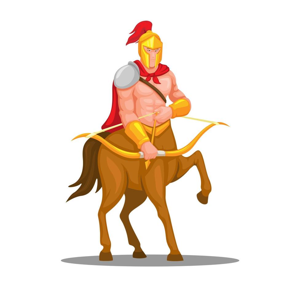 arquero guerrero centauro, vector de ilustración de símbolo de carácter sagitario