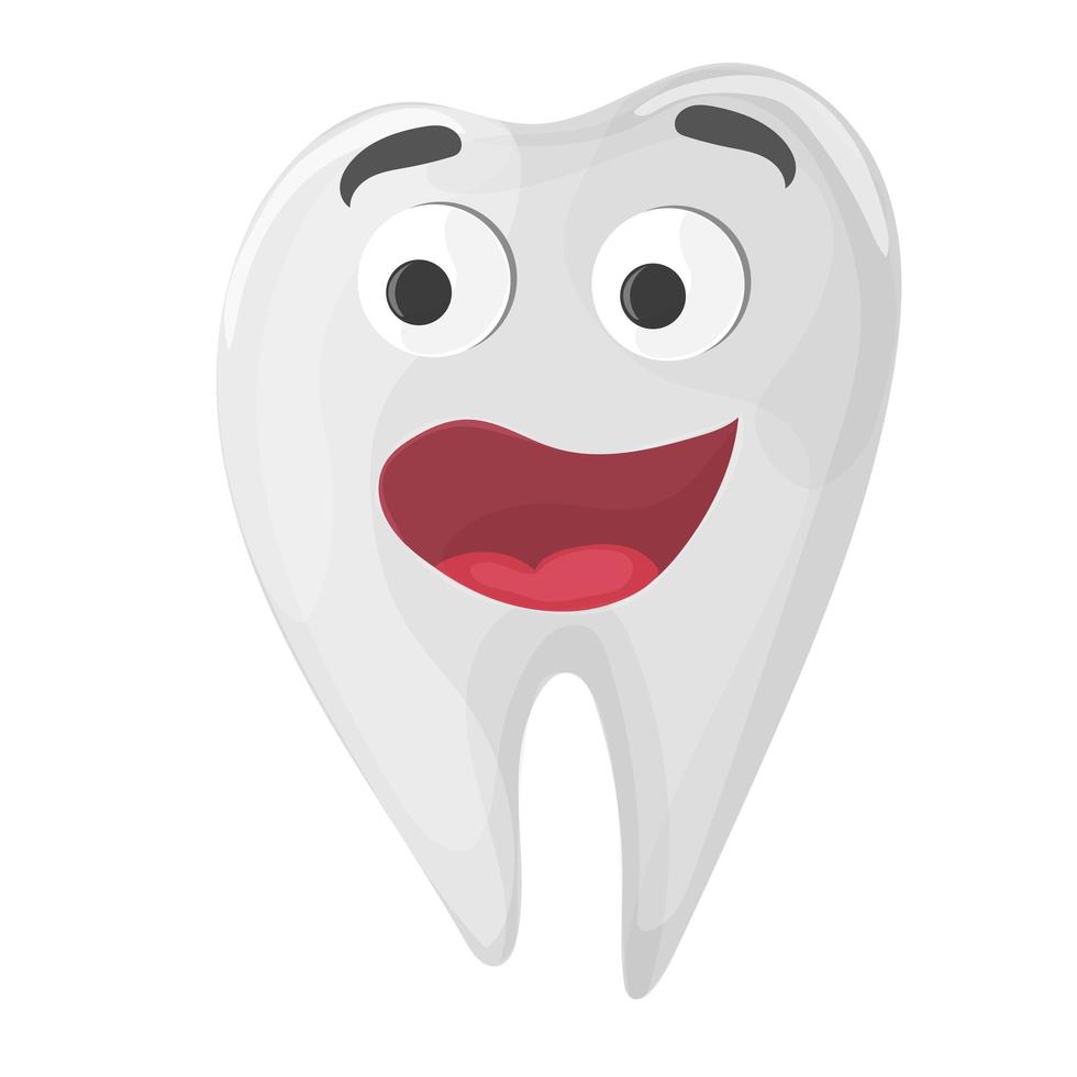 Healthy cute cartoon tooth character on white background vector