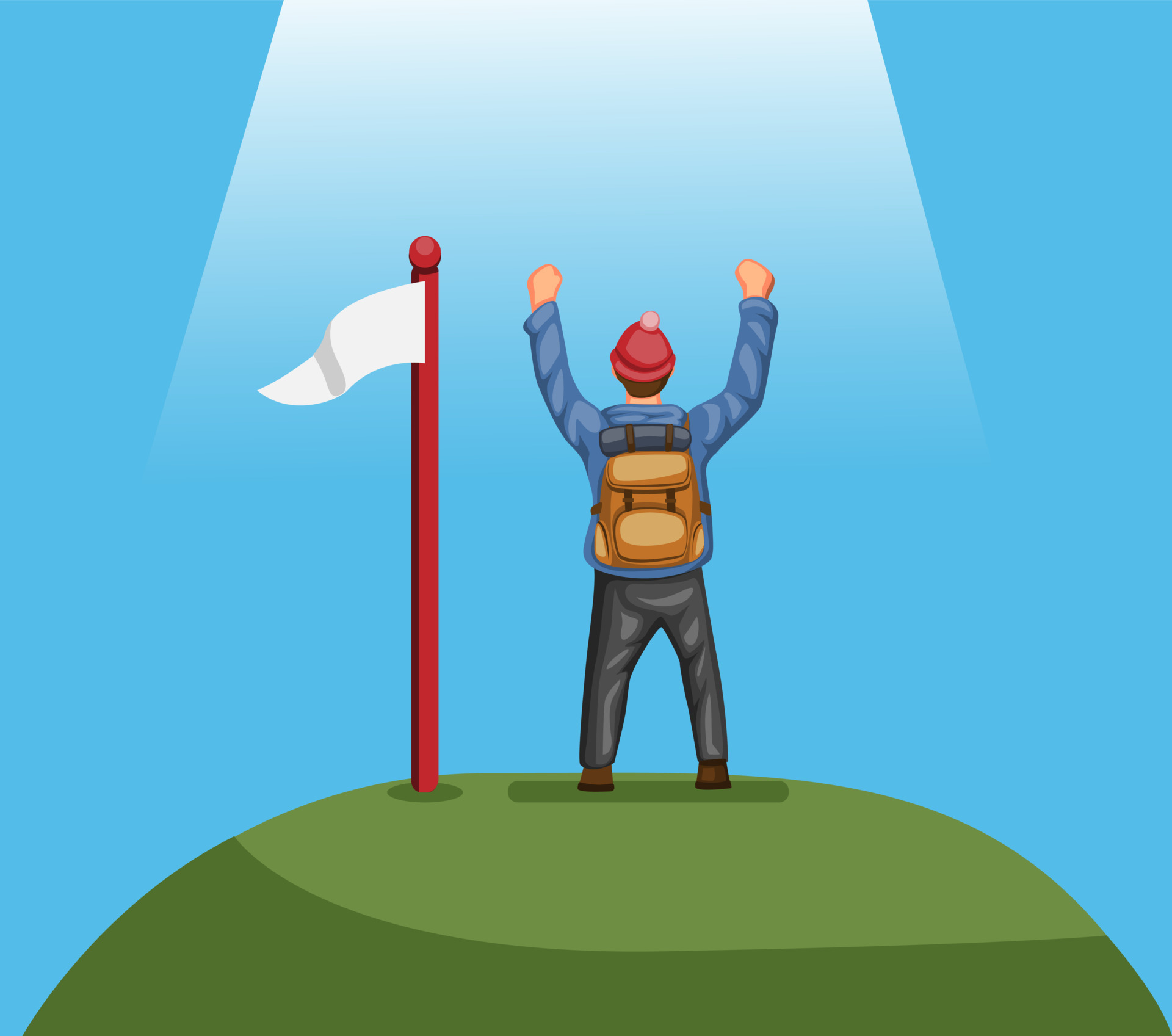 backpacker hiking climbing reach on top mountain with flag, outdoor activities concept in cartoon illustration vector 4595380 Vector Art at Vecteezy backpacker hiking climbing reach on top mountain with flag, outdoor activities concept in cartoon illustration vector 4595380 Vector Art at Vecteezy