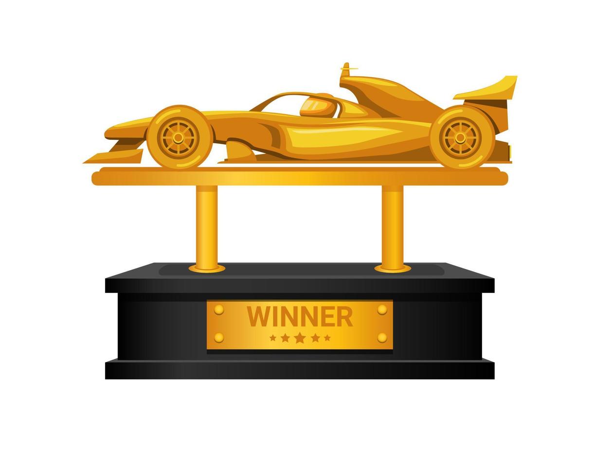 formula race winner golden award thropy symbol concept illustration vector isolated in white background