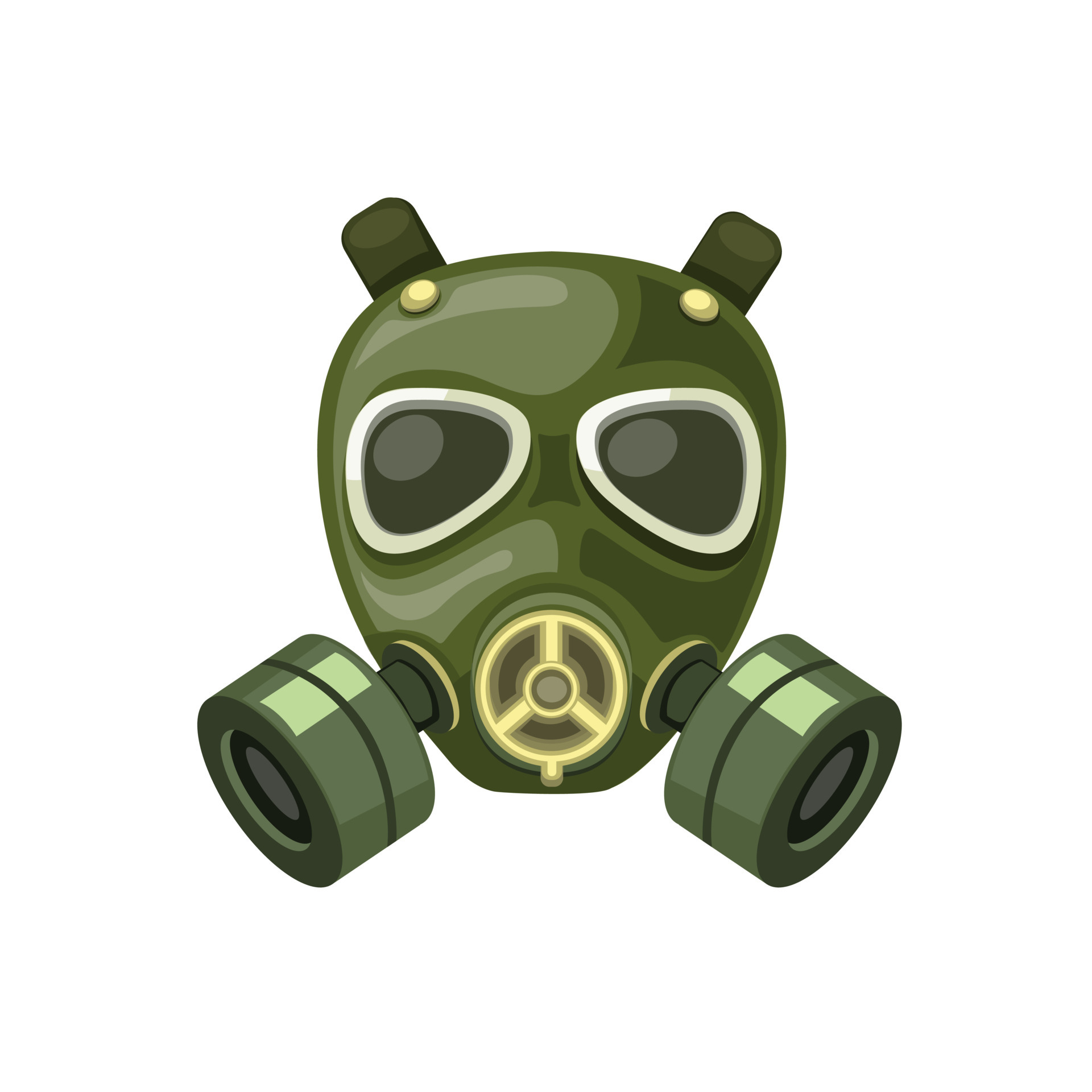 øst bord jorden military gas mask with double filter, costume army protection mask in  cartoon flat illustration vector isolated in white background 4595430  Vector Art at Vecteezy