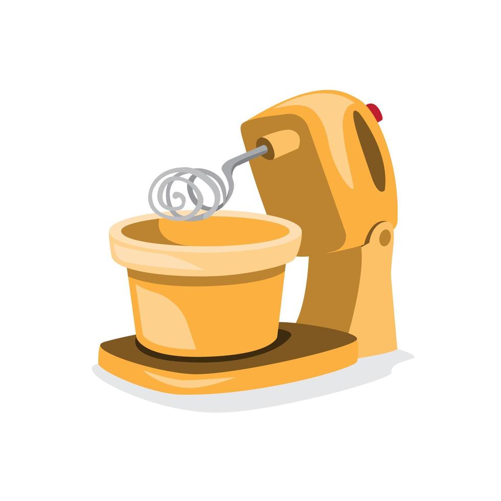 kitchenware stand mixer, electronic food and cake maker cartoon flat illustration symbol vector