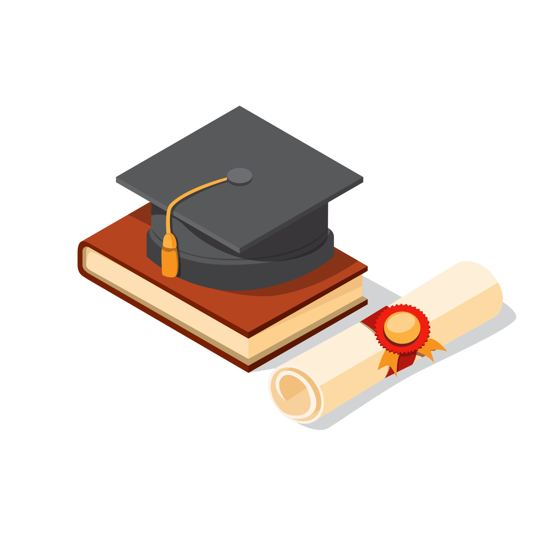 Graduation Hat With Rolled Diploma Paper, Presentation Graphics, Presentation PowerPoint Example