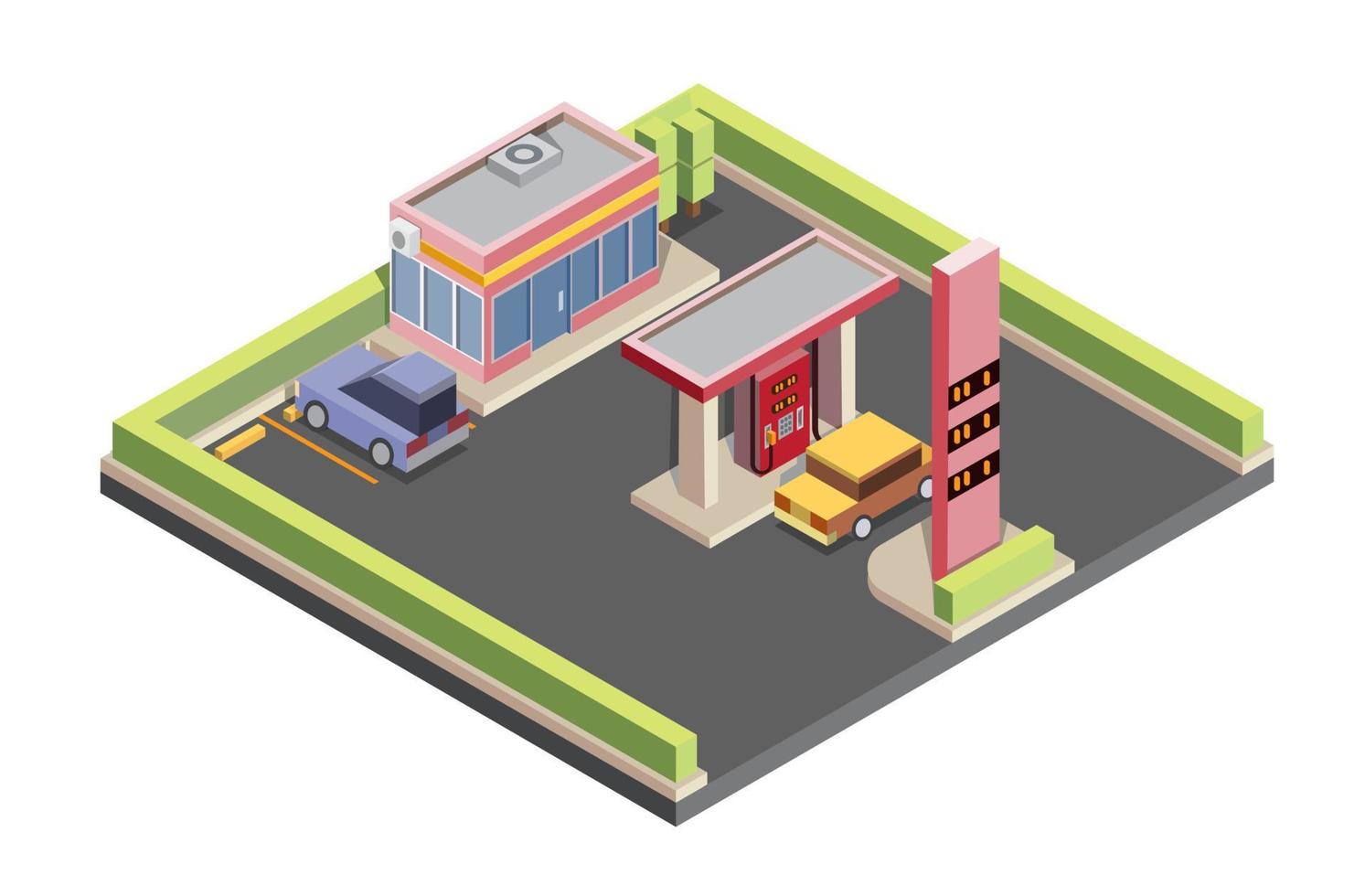 convenience store isometric,shop, 24 hour, illustration vector design