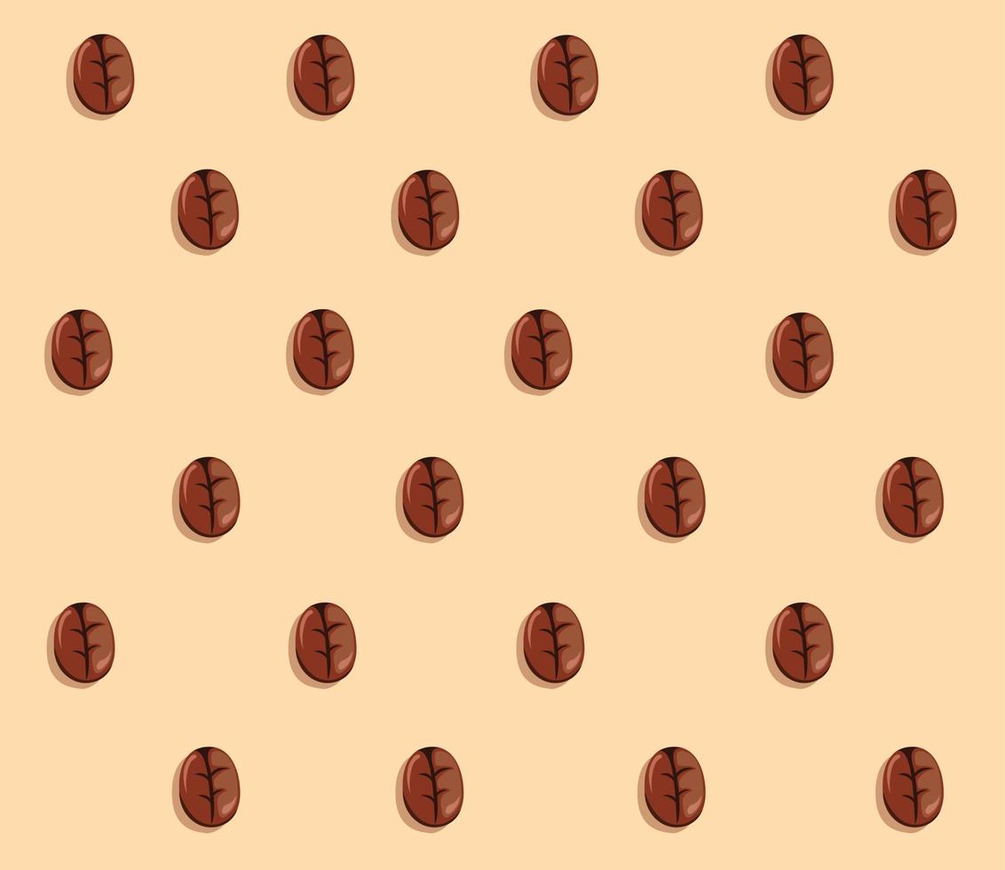 seamless background with coffee beans pattern vector