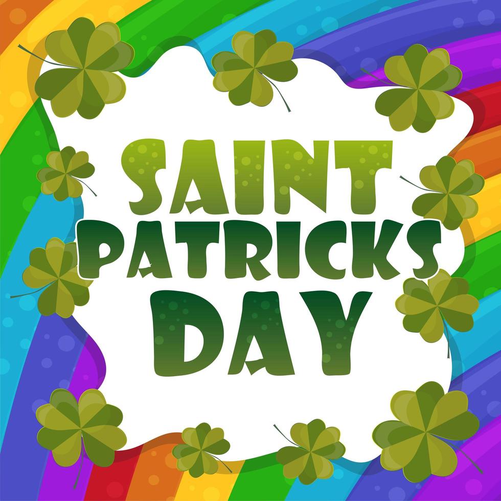 Saint Patricks Day Card Design - rainbow Background vector