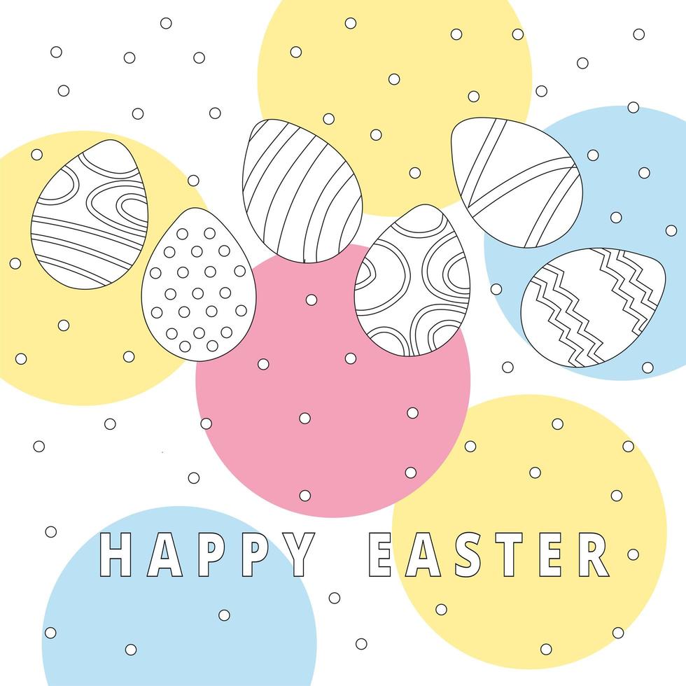 Easter egg icons collection in doodle style. Hand drawn illustration vector