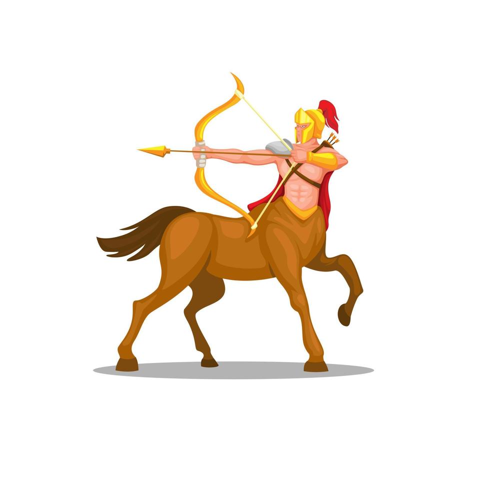 Centaur archer warrior mythological heroes character. sagittarius mascot illustration vector