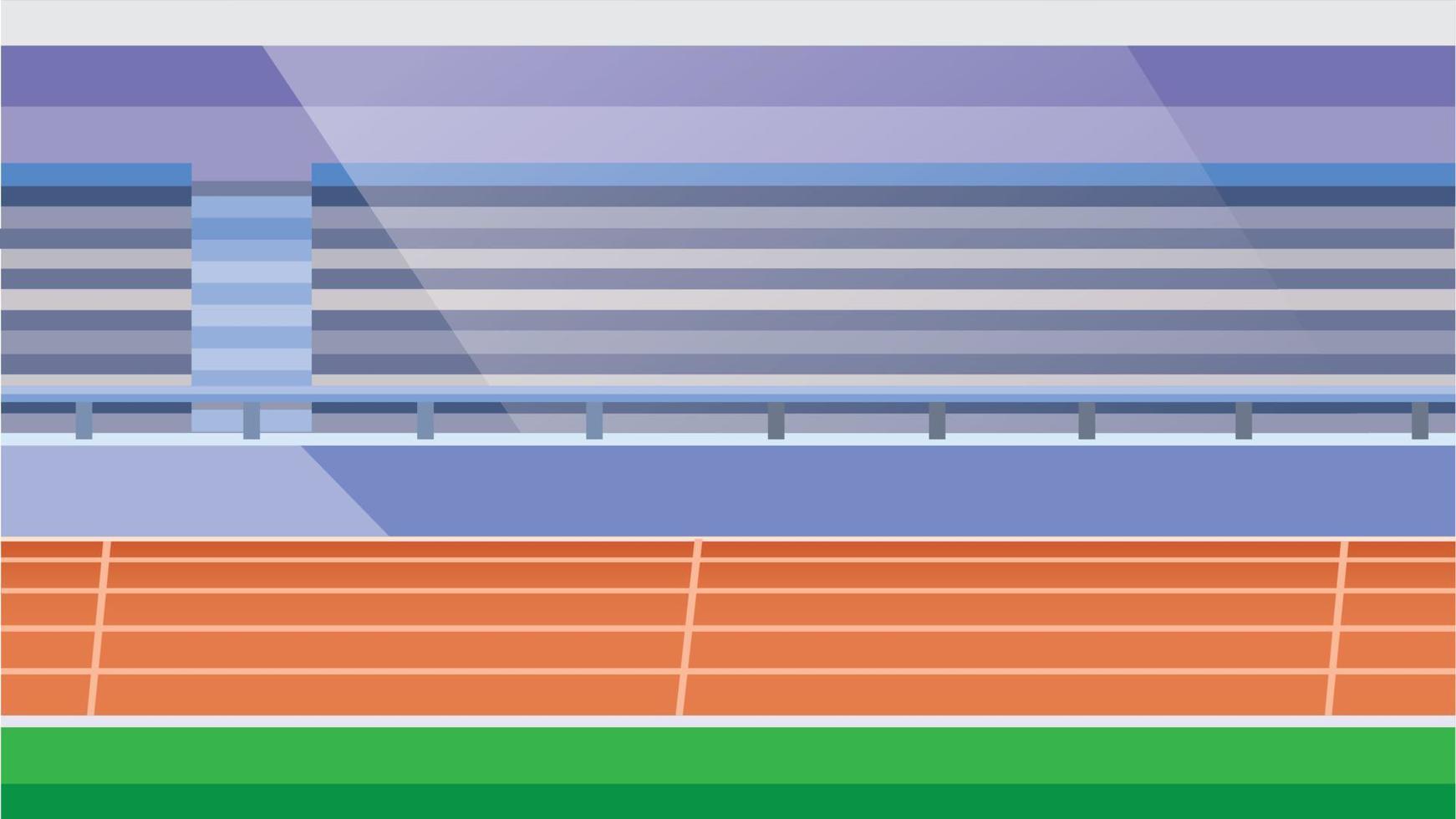 Estadio de pista de atletismo en vector de fondo de ilustración plana