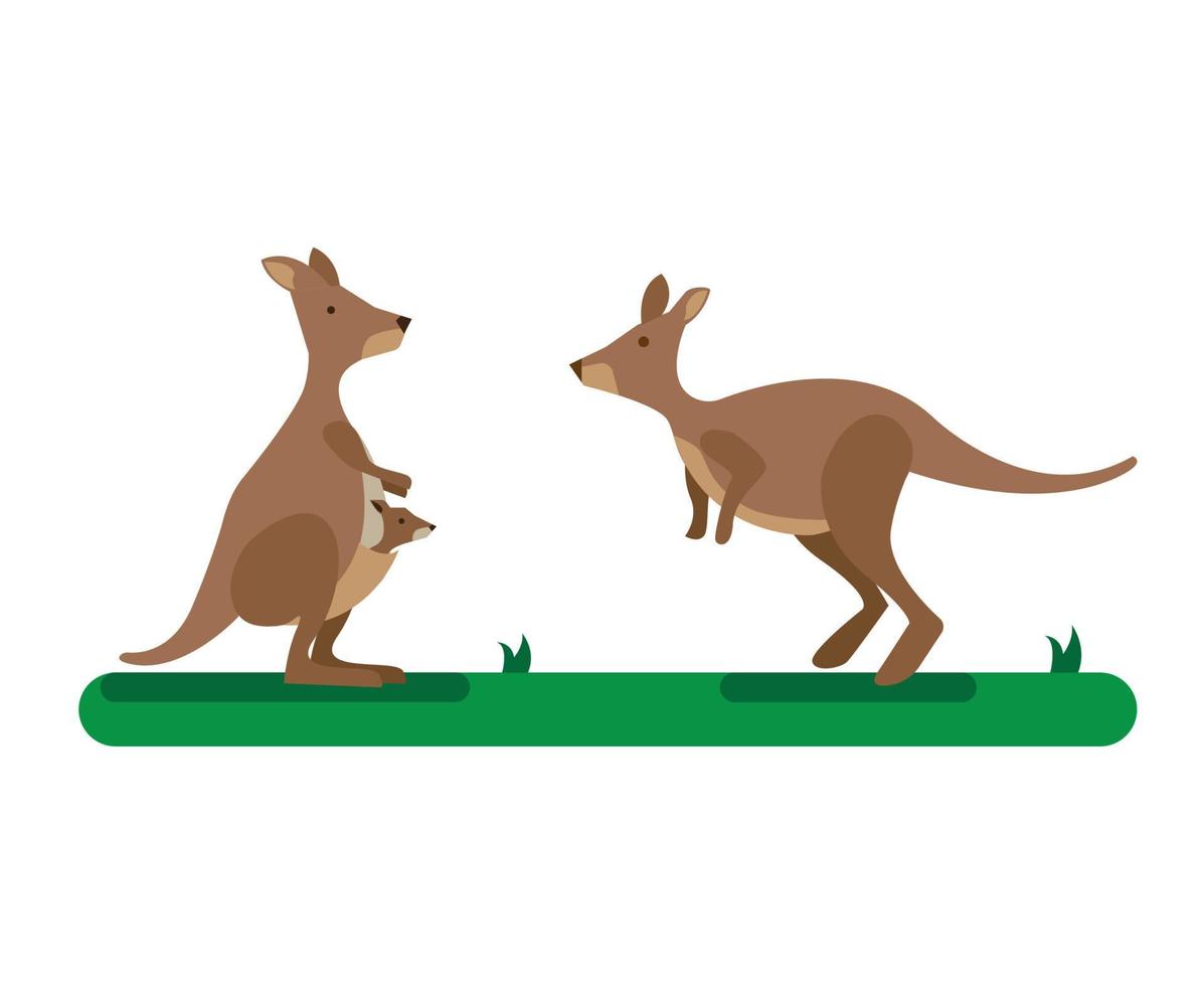 kangaroo cartoon illustration icon editable vector