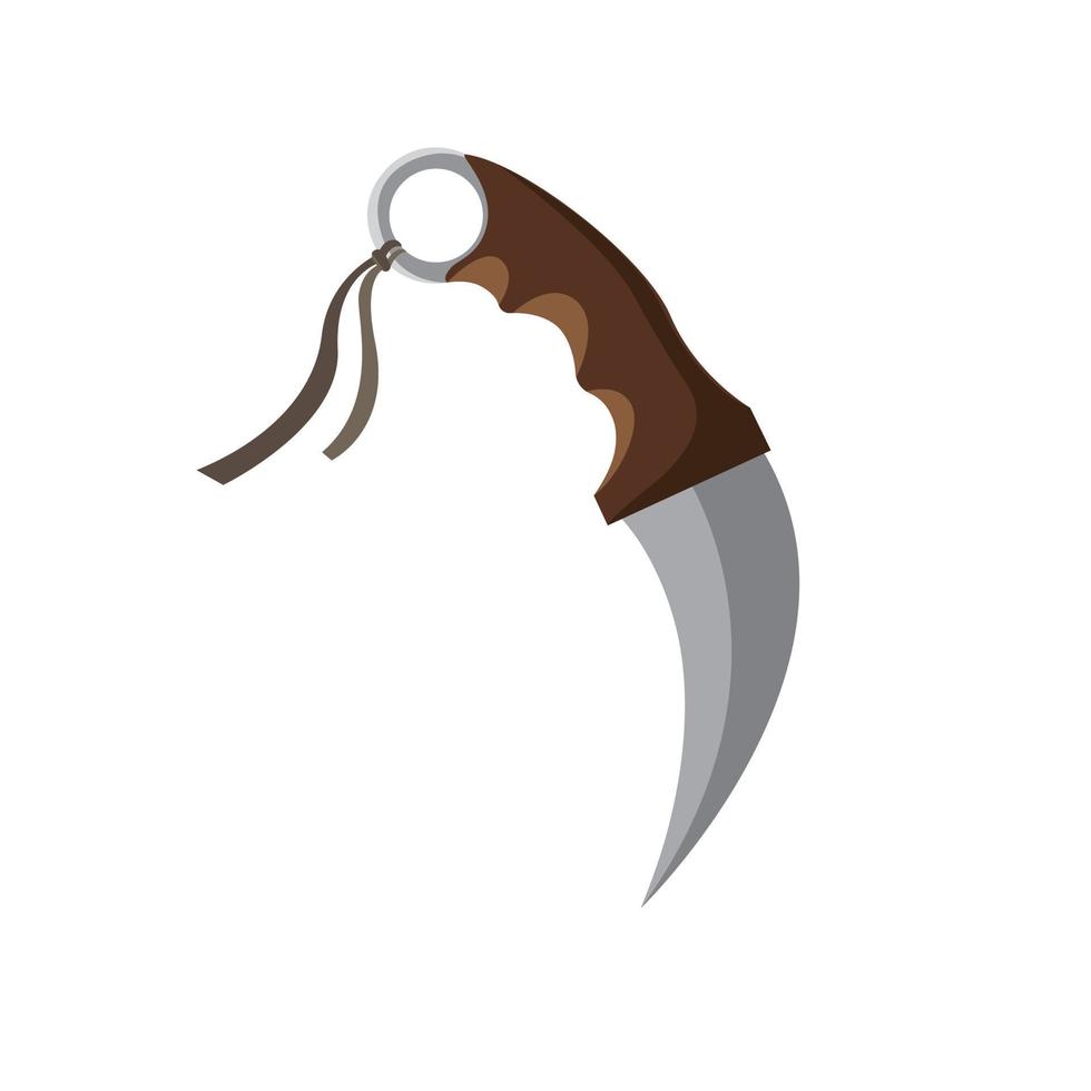 vector de ilustración de icono de arma tradicional asiática cuchillo karambit