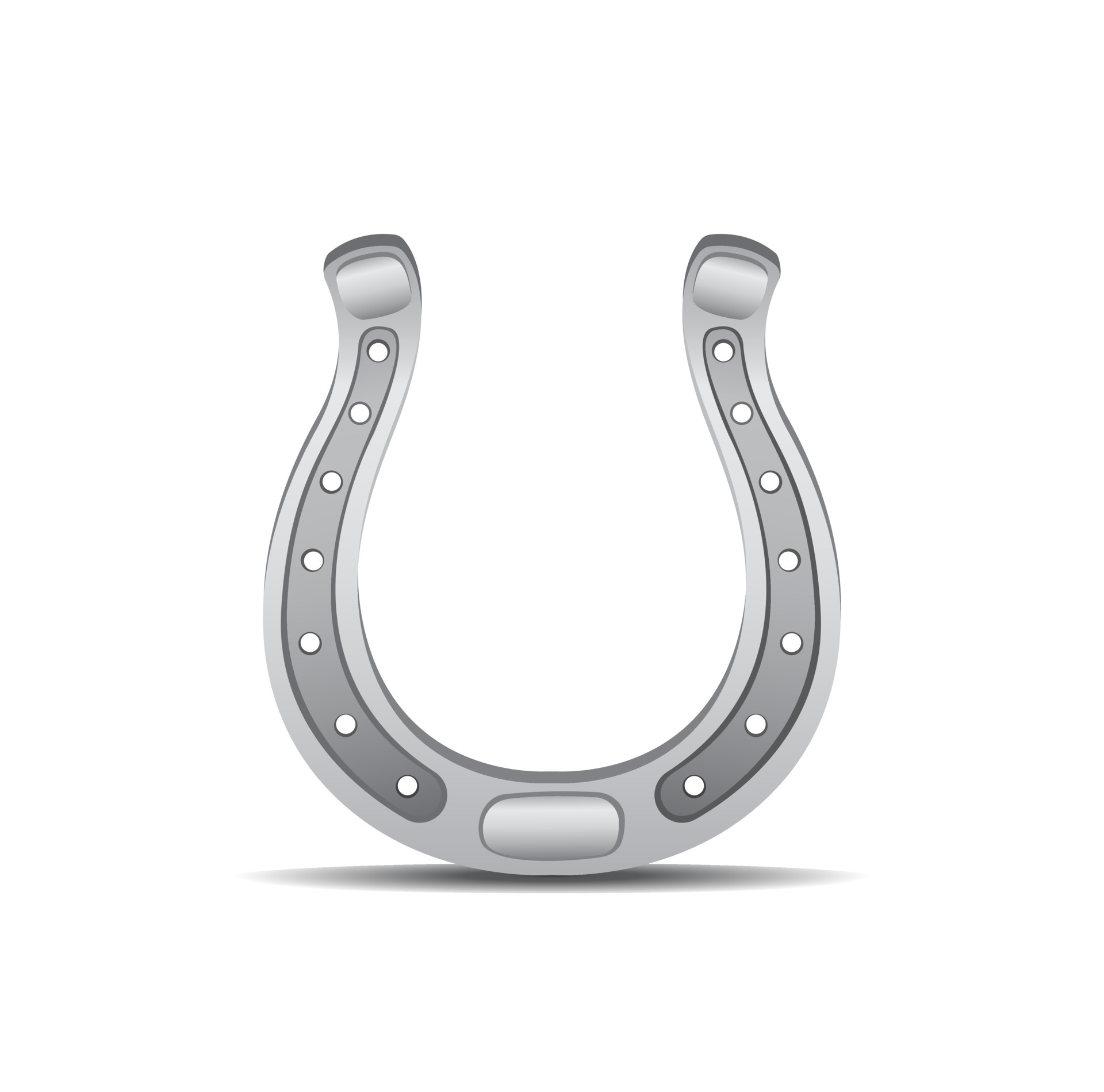 iron silver horseshoe realistic illustration vector isolated in white