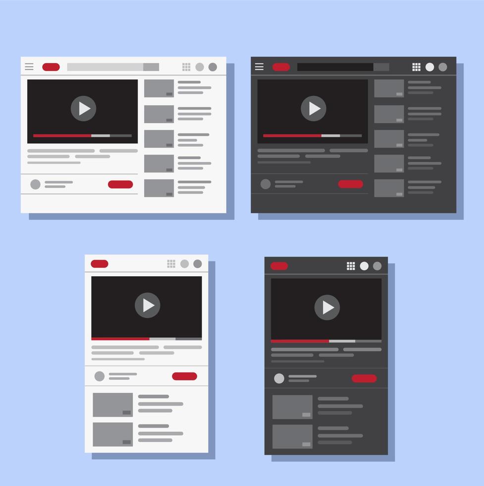 Video streaming hosting service page flat. internet website, ui,ux layout, in desktop and mobile device, online entertainment technology. template vector