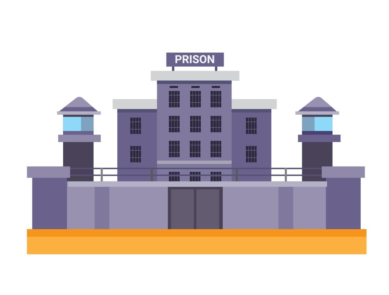 Prison building flat illustration vector